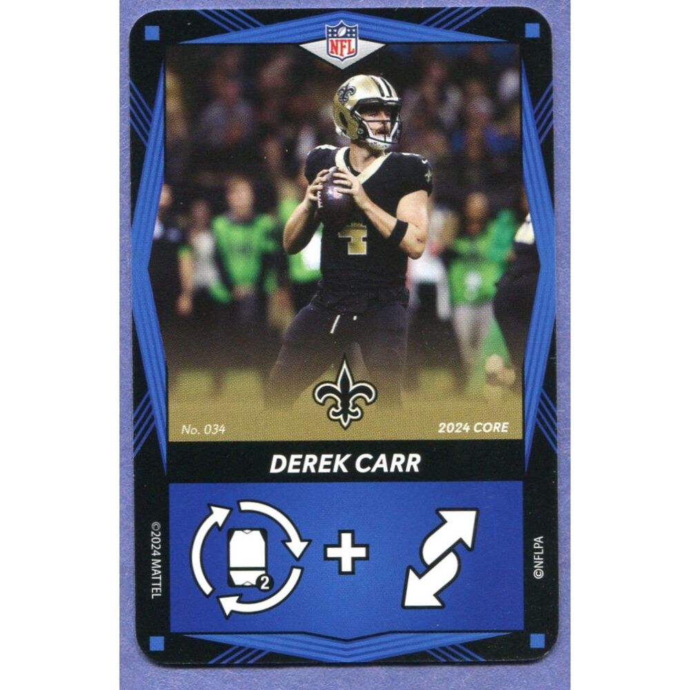 2024 Uno Elite Football Card Blue #34 Derek Car